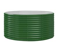 (Green, 140 x 140 x 68 cm (L x W x H)) vidaXL Garden Planter Patio Flower Pot Raised Garden Bed Powder-coated Steel
