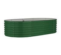 vidaXL Garden Raised Bed Powder-coated Steel 152x80x36 cm Green, Green