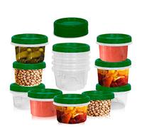 [Green, 16- oz -12 Pk] Airtight Deli Food Storage Containers with Lids, Twist Lock Top,Intended for Meal Prep, Snacks, and Leftovers, Freezer and Microwave Safe, and Portable, 12 Pc. Set (475 ml)