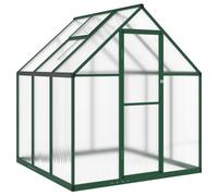 (green, 169 x 169 x 195 cm) vidaXL Greenhouse with Base Frame Garden Walk in Plant Grow House Aluminium