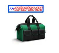 (Green 17inch) 1PC Tool Bag Multifunctional Storage Electrician Wear Resistant Thickened Canvas Portable Electrician Woodworking Tool Bag