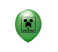 (Green-1Pcs) 12" Minecraft Pixel Birthday Balloon Party Decor