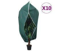 (green, 2.36 x 2 m/ 10 pcs) vidaXL Plant Fleece Covers with Zip Outdoor Garden Frost Protection 70 g/m²