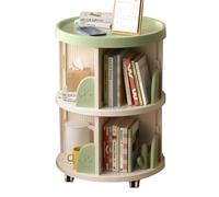 Green 2-Layer Side Reading Shelf with Wheels Home Decor Storage nizer for Office Nightstand Sofa for Book Lovers and Home Decoration