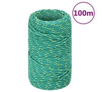 Boat Rope Green 2 mm 100 m Polypropylene Anchor Line Ship Braided Cord vidaXL