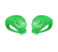(green) 2 Pairs Bicycle Light Front And Rear Silicone Led Bike Light Set - Bike Headlight And Taillight, Waterproof