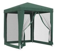 vidaXL Party Tent with 4 Mesh Sidewalls Green 2x2 m HDPE, Green