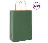 (green, 22 x 11 x 31 cm) vidaXL Paper Bags 250 pcs with Handles Brown 21x11x36 cm Paper Grocery Bag