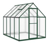 (green, 224 x 169 x 195 cm) vidaXL Greenhouse with Base Frame Garden Walk in Plant Grow House Aluminium