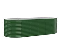 (Green, 249 x 100 x 68 cm (L x W x H)) vidaXL Garden Planter Patio Flower Pot Raised Garden Bed Powder-coated Steel