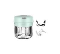 (Green, 250ml) Usb Rechargeable Mini Food Processor Garlic Chopper