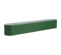 vidaXL Green Galvanised Steel Rectangular Garden Raised Bed 260 x 40 x 36cm - Size: 36 x 260 x 40cm - Wilko