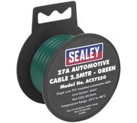 Green 27A Thick Wall Automotive Cable - 2.5M Reel - Single Core - Pvc Insulated