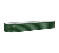 vidaXL Garden Raised Bed Powder-coated Steel 296x80x36 cm Green, Green