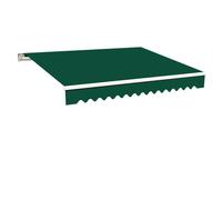 (Green, 2x1.5M) Greenbay DIY Patio Retractable Manual Awning Garden Sun Shade Canopy Gazebo with Fittings and Crank Handle