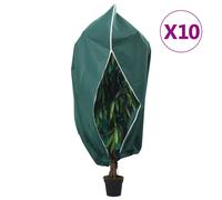 (green, 3.14 x 2.5 m/ 10 pcs) vidaXL Plant Fleece Covers with Zip Outdoor Garden Frost Protection 70 g/m²