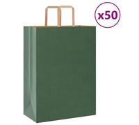 (green, 32 x 17 x 44 cm) vidaXL Paper Bags 50 pcs with Handles White 54x15x49 cm Paper Grocery Bag