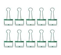 Green 32mm/1.26in, 10Pcs Skeleton Binder Clips, Hollow Metal Wire Foldback Binder Clips for Planner, Journal, Notebook, Large Paper Clamps, Office, Home, School