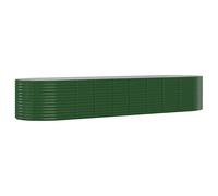 (Green, 396 x 100 x 68 cm (L x W x H)) vidaXL Garden Planter Patio Flower Pot Raised Garden Bed Powder-coated Steel