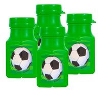 Green 3D Soccer Mini Bubble Bottles (13cm x 102cm) - Perfect for Parties, Gifts & Collectibles - 4ct