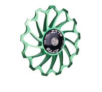 (Green) 4/5/6MM Lightweight High Strength Aluminum Alloy Ceramic Rear Paddle Guide Wheel MTB Road Bicycle Guide Roller