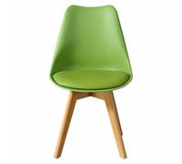 (GREEN, 4) D&S Tulip Chair Plastic Wood Retro Dining Chairs White Black Grey Red Yellow Blue