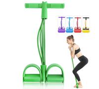 (Green) 4 Resistance Elastic Pull Ropes Rower Belly Resistance Band Home Gym Sport Training Elastic Bands For Fitness Body Shaping