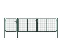 vidaXL Garden Gate Steel 400X75cm Green, Green