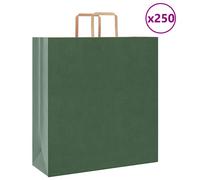 (green, 45 x 17 x 48 cm/ 250 pcs) vidaXL Paper Bags 250 pcs with Handles White 21x11x28 cm Paper Grocery Bag