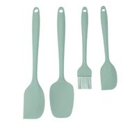 (Green) 4Pcs Silicone Kitchen Utensils Set Cooking Baking Tools Spatula Spoon Brush