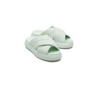 (Green, 5 (Adults')) TOMS Mallow Crossover Polyester Blend Women's Mint Slides