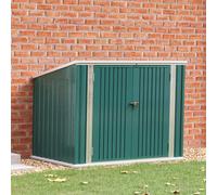 (Green) 5 x 3 ft Garden Storage Shed Double Wheelie Bin Store Bike Storage Double Door
