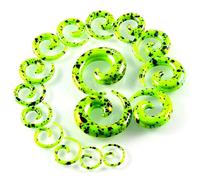 (green, 5mm) 2pcs Acrylic Ear Spiral Plugs Earring Gauges Punk Acrylic Taper Expander Plug Tunnel Piercings Stretcher Kits Body Jewelryring