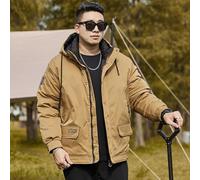 (green, 5XL) Winter plus size Men's Thickened Cotton-padded Jacket Coat Plus Fat Man Fashionable Fat Man Cotton-padded Jacket Thickened Cotton-padded Jacket