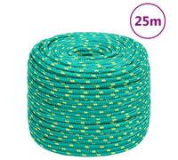 'vidaXL Polypropylene Boat Rope - Durable 6mm x 25m Marine Line - Ideal for Sailing, Boating, Yachting, Docking, and More - Green