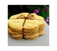 (Green, 6 Pcs) Handmade Crochet Placemat Classic Round Doilies Round Placemat Colorful Placemat Vintage Crocheted Doilies 20cm (8 inches)