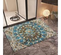 Green,60*90,Boho Front Door Mat Outside Entrance, Bath Mat for Bathroom Boho Bathroom Rugs Non Silp Water Absorbent Bath Rug Soft Washable Floor Rug for Tub Showers Laundry Room Bath Decor