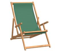 vidaXL Folding Beach Chair Solid Wood Teak Green UK HOT