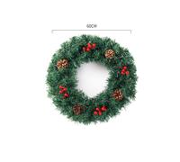 (Green, 60cm/23.6in) Christmas Wreath 118236in Snowy Red Ribbon Berries Pine Cone Decor Gift Xmas