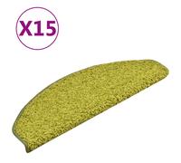 vidaXL Stair Mats 15 pcs 65x21x4 cm Green Half Round Large