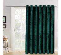 (Green, 66" x 84" (167cm x 210cm)- 1 Panel Curtain) Luxury Velvet Curtains Eyelet Ring Top Ready Made Blackout Curtains Living Room Bedroom
