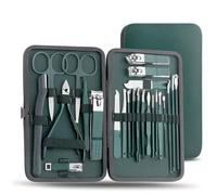 Green 7/13/24 pcs Stainless Steel Nail Cutter and Pedicure Scissors Set - Portable Manicure and Pedicure Tool Nail Clipper Set,24 pcs Green