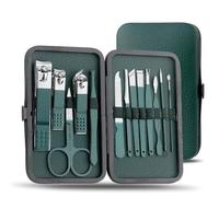 Green 7/13/24 pcs Stainless Steel Nail Cutter and Pedicure Scissors Set - Portable Manicure and Pedicure Tool Nail Clipper Set,13 pcs Green