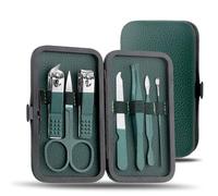 Green 7/13/24 pcs Stainless Steel Nail Cutter and Pedicure Scissors Set - Portable Manicure and Pedicure Tool Nail Clipper Set,7 pcs Green