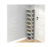 (Green, 7 layer) 5/7/9 Tier Shoe Rack Storage Organizer Small Shoe Rack Narrow Diy Adjust Shoe Shelf