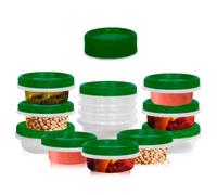 [Green,8 Oz - 12 Pack] Airtight Deli Containers with Lids, Twist Lock Top, Clear Food Storage for Meal Prep, Snacks, and Leftovers, Freezer and Microwave Safe, Stackable, and Portable, 12 Pc. Set