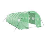 (green, 8 x 3 x 2 m) vidaXL Greenhouse Plant House with Steel Frame Polytunnel Greenhouse White
