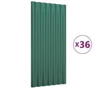 (green, 80 x 36 cm) vidaXL 12/36x Roof Panels Powder-coated Steel Corrugated Multi Colours/Sizes