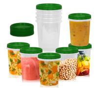 [Green, 950 ml -12 Pack] Airtight Deli Containers with Lids, Twist Lock Top, Food Storage for Meal Prep, Snacks, and Leftovers, Freezer and Microwave Safe, Stackable, and Portable, 12 Pc. Set (32 oz)