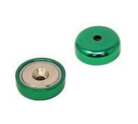 Green A Type Neodymium Pot Magnet for Arts, Crafts, Model Making, DIY, Hobbies, Office, and Home - 25mm dia - Pack of 40